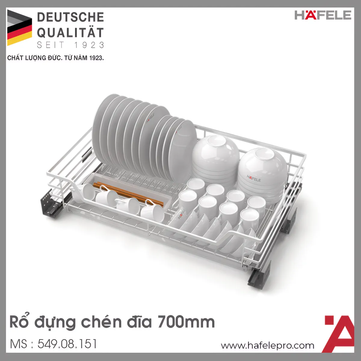 Rổ Đựng Chén Đĩa Cappella 700mm Hafele 549.08.151
