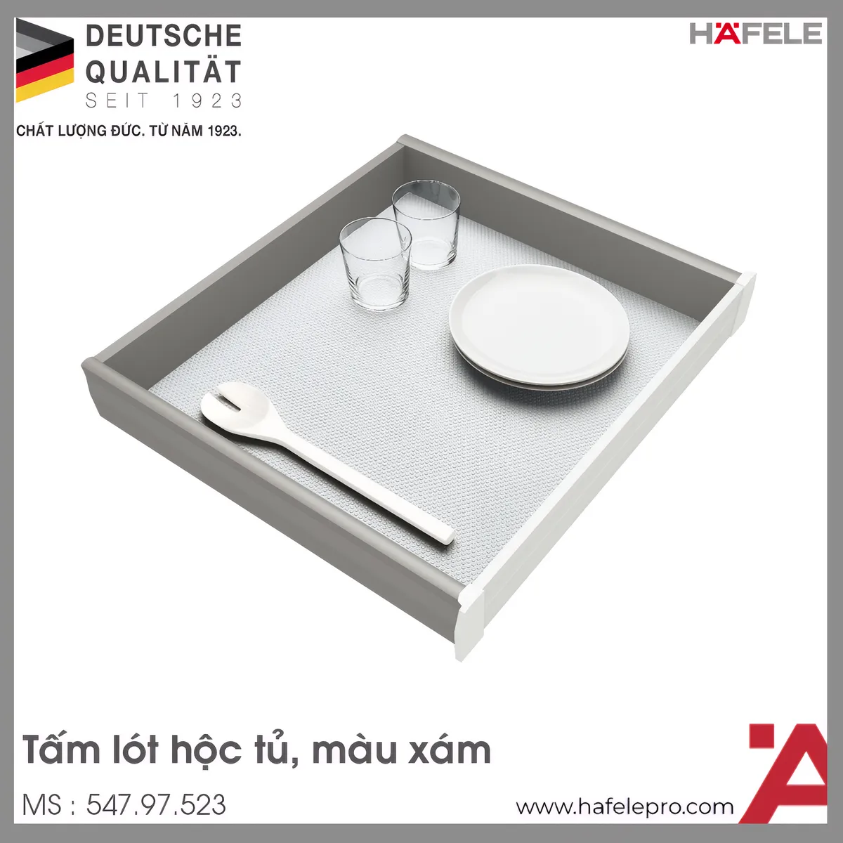 Tấm Lót Hộc Tủ Cuốn Màu Xám Hafele 547.97.523