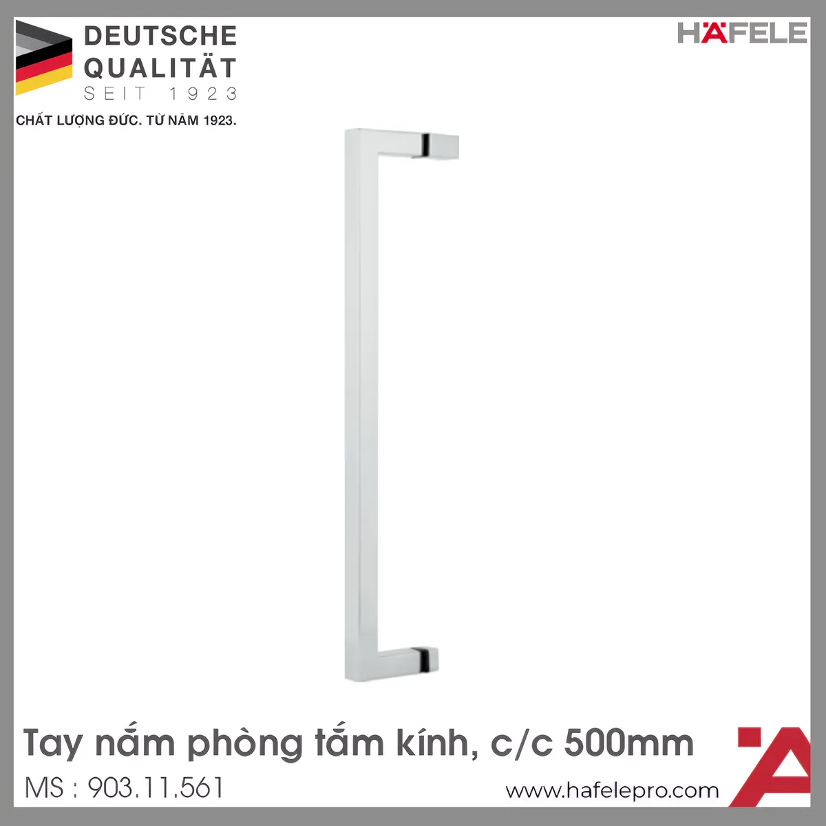 Tay Nắm Kéo Phòng Tắm Kính C/C 500mm Hafele 903.11.561