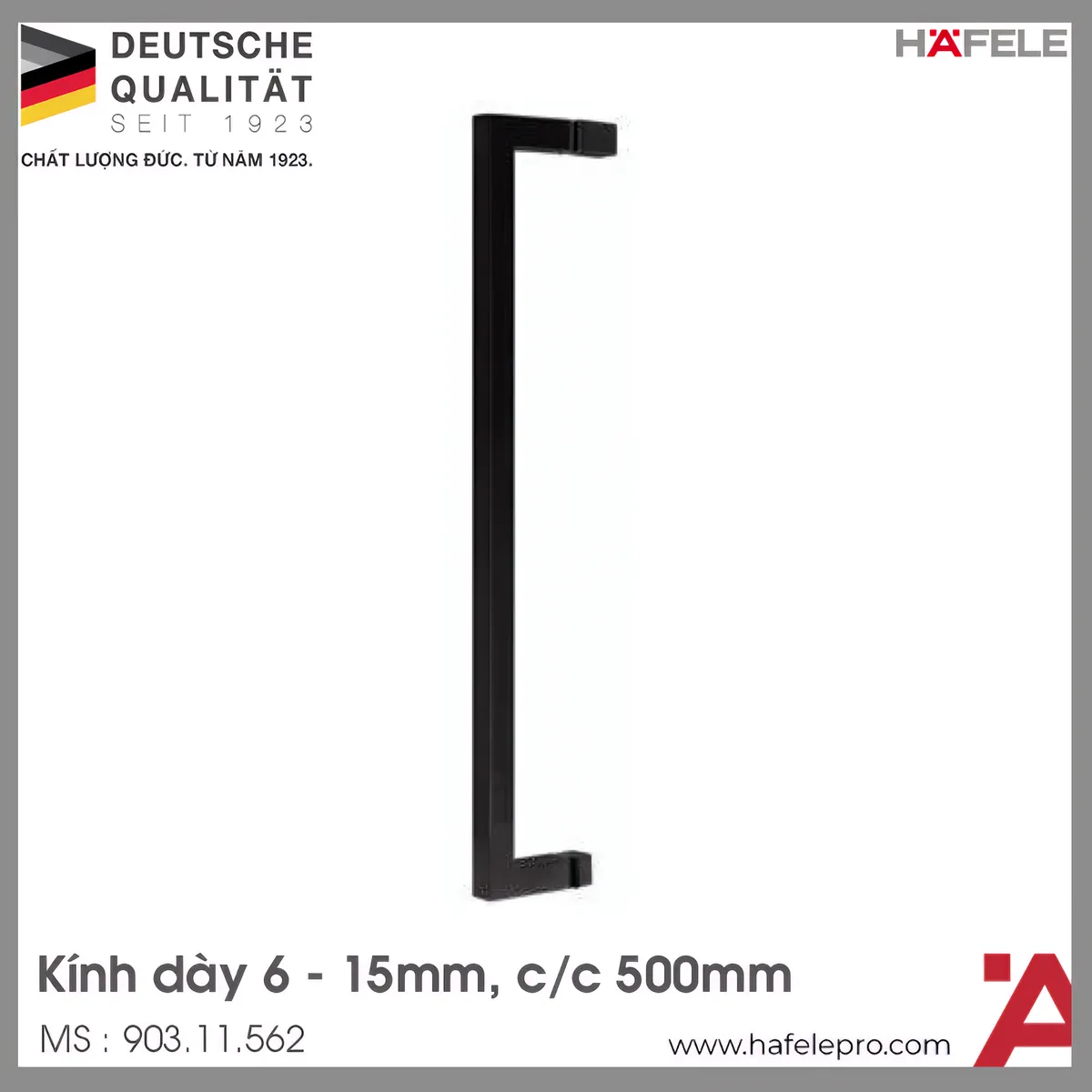 Tay Nắm Kéo Phòng Tắm Kính C/C 500mm Hafele 903.11.562