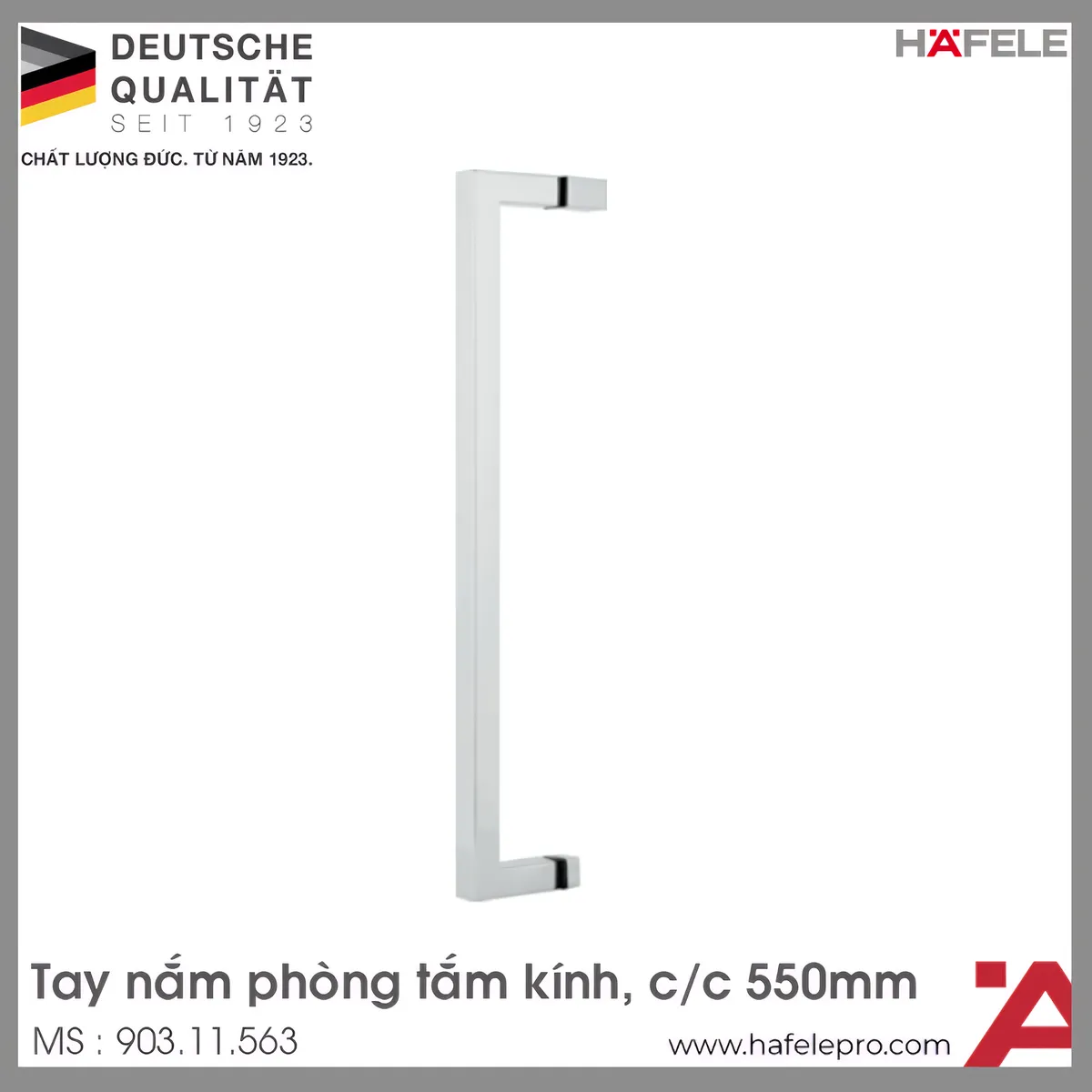 Tay Nắm Kéo Phòng Tắm Kính C/C 550mm Hafele 903.11.563