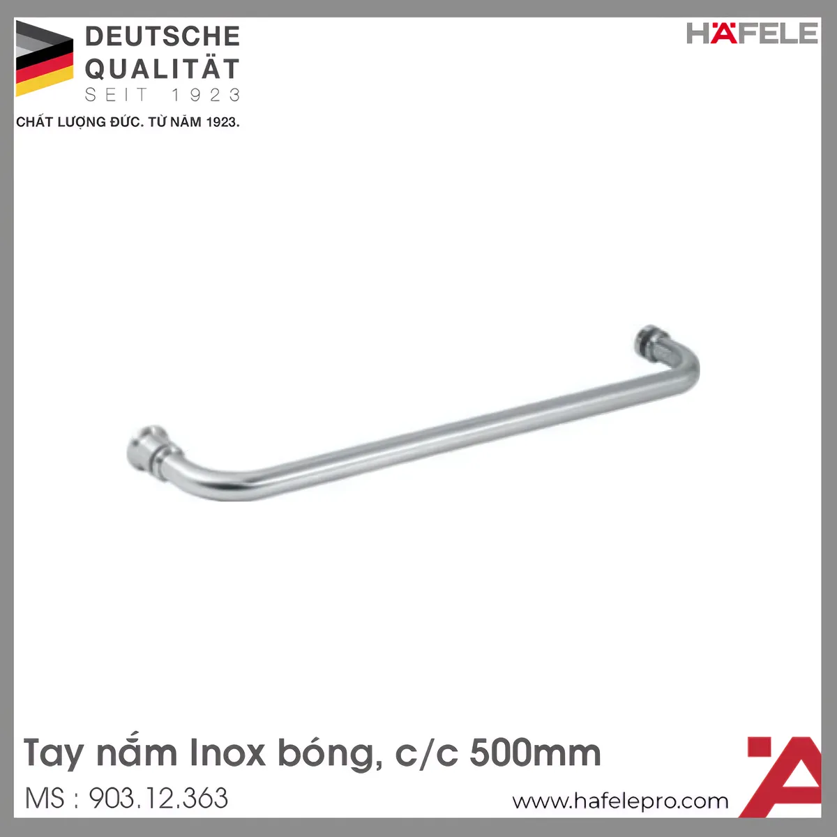 Tay Nắm Phòng Tắm Kính 500mm Hafele 903.12.363