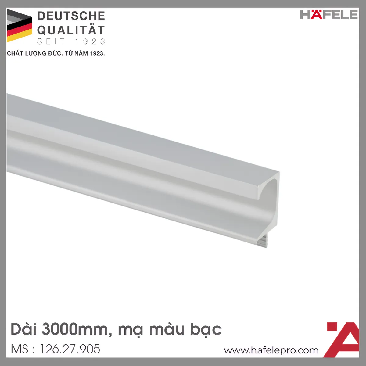 Tay Nắm Dạng Thanh Nhôm 3000mm Hafele 126.27.905