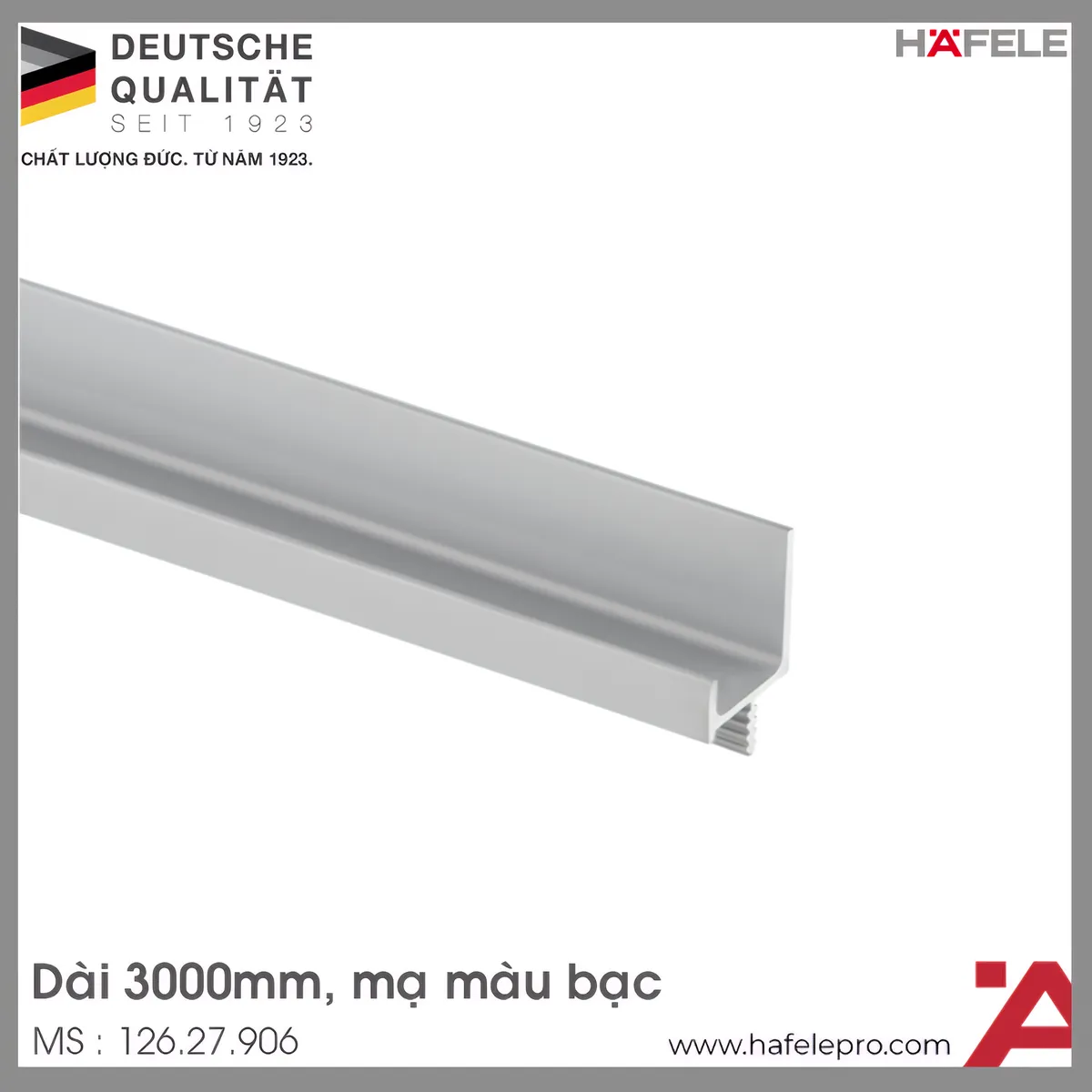 Tay Nắm Dạng Thanh Nhôm 3000mm Hafele 126.27.906