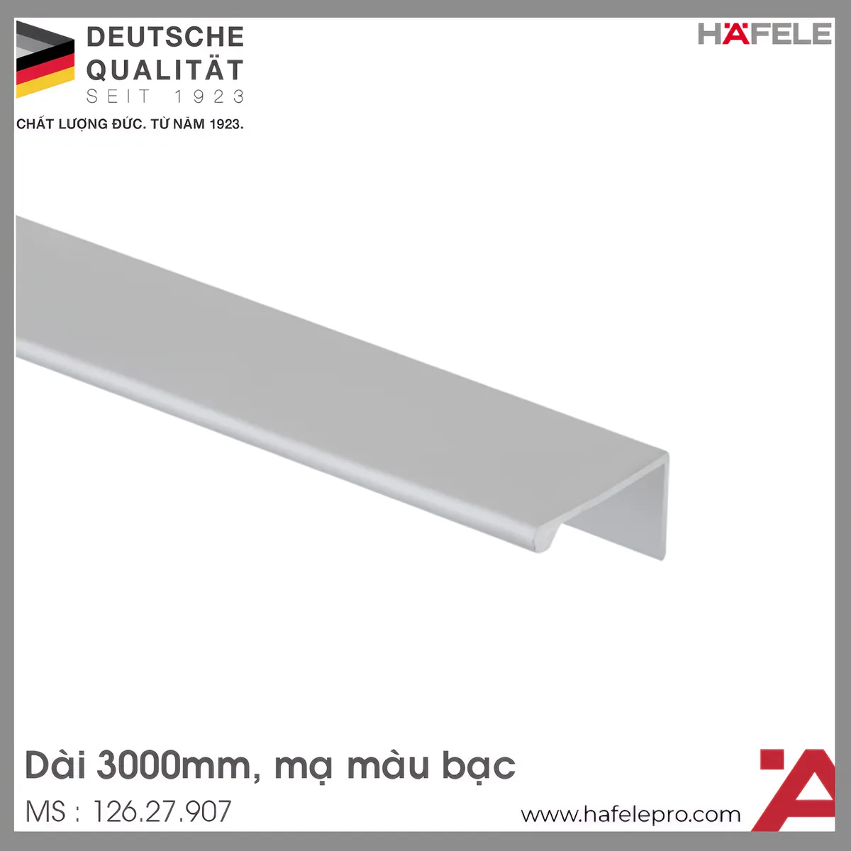Tay Nắm Dạng Thanh Nhôm 3000mm Hafele 126.27.907 - HafelePro