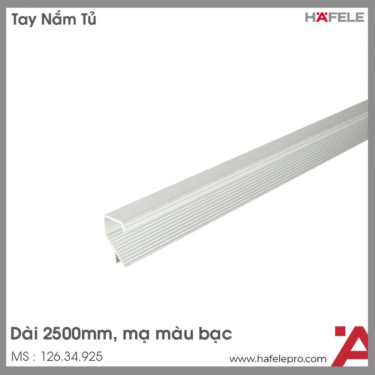 Tay Nắm Dạng Thanh Nhôm 2500mm Hafele 126.34.925