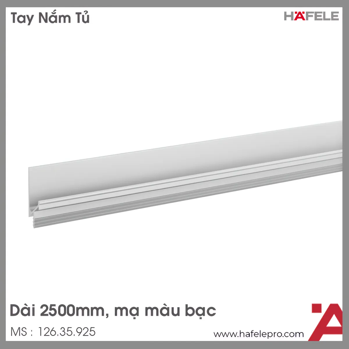 Tay Nắm Dạng Thanh Nhôm 2500mm Hafele 126.35.925