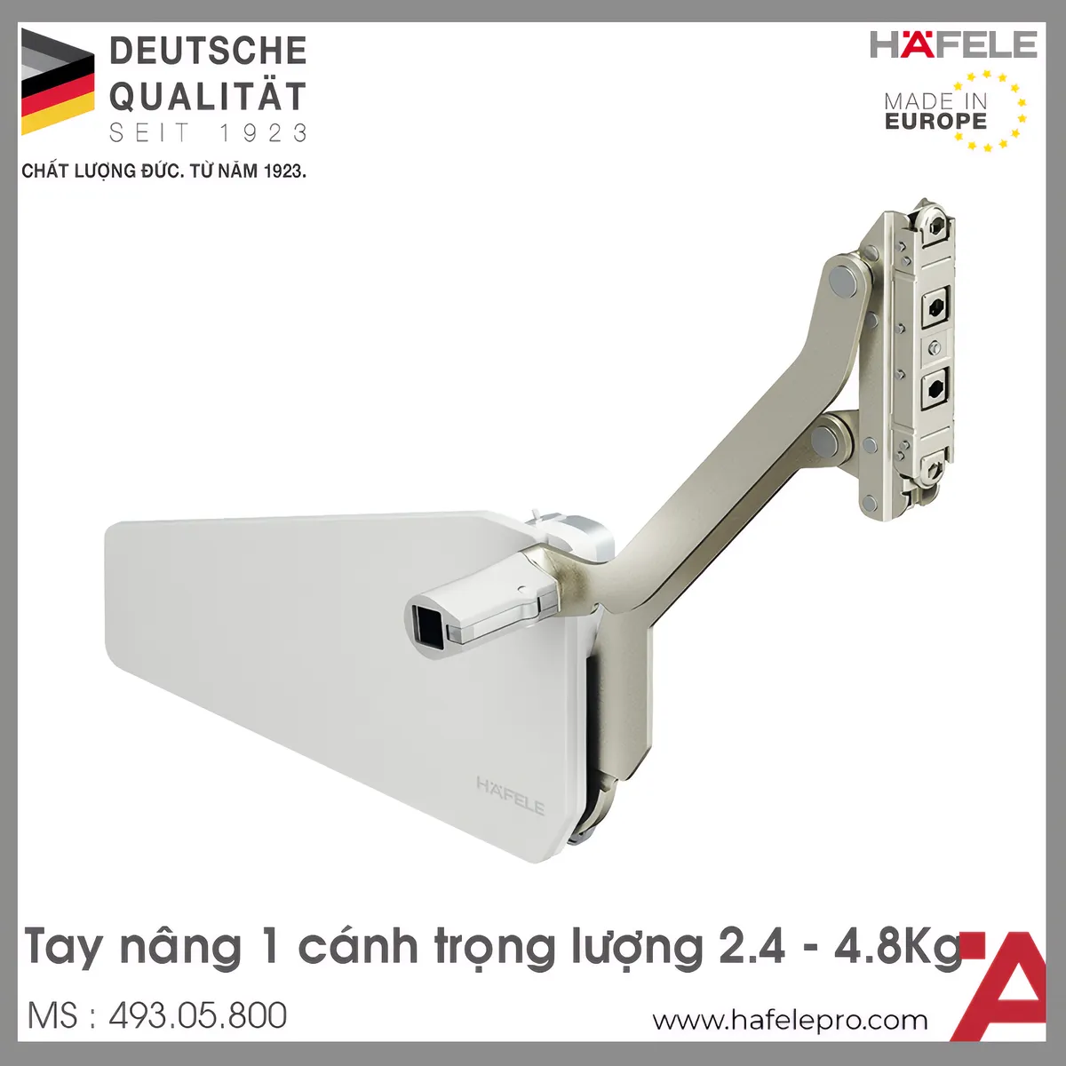 Bộ Tay Nâng Free Up P1us Xám Hafele 493.05.800