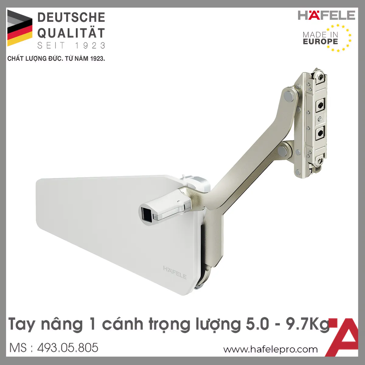 Bộ Tay Nâng Free Up R4us Xám Hafele 493.05.805