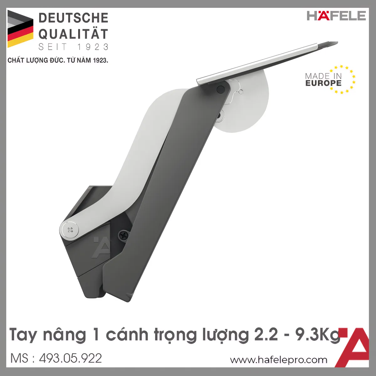 Tay Nâng Free Space Loại D Hafele 493.05.922
