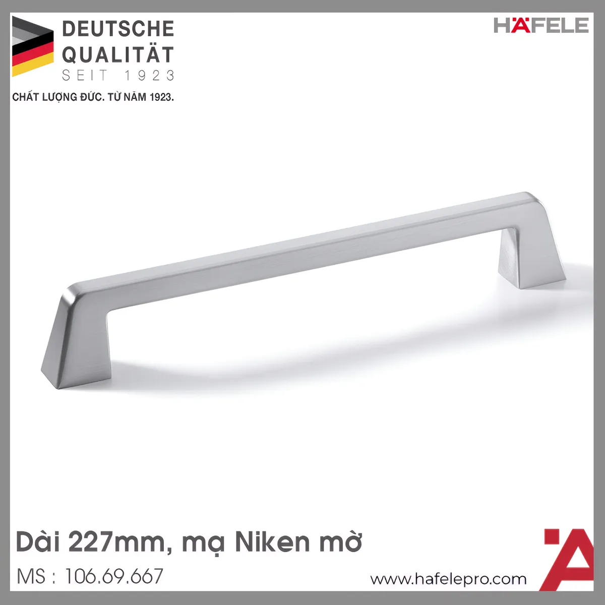 Tay Nắm Tủ Niken Mờ 227mm Hafele 106.69.667