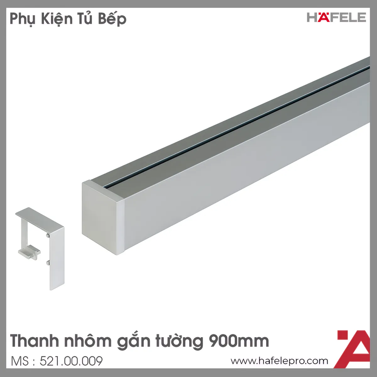 Thanh Nhôm Gắn Tường Dài 900mm Hafele 521.00.009