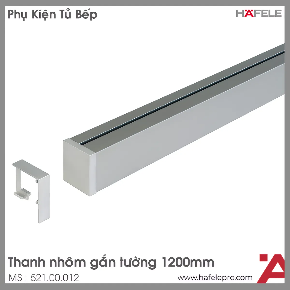 Thanh Nhôm Gắn Tường Dài 1200mm Hafele 521.00.012