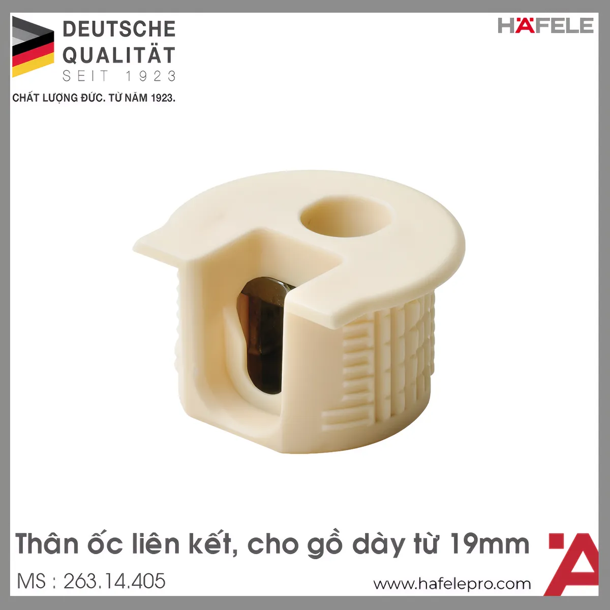 Thân Ốc Liên Kết Cho Gỗ Dày Từ 19mm Hafele 263.14.405