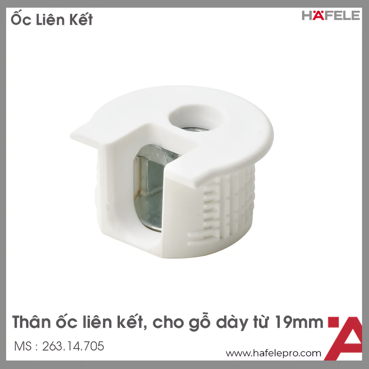Thân Ốc Liên Kết Cho Gỗ Dày Từ 19mm Hafele 263.14.705
