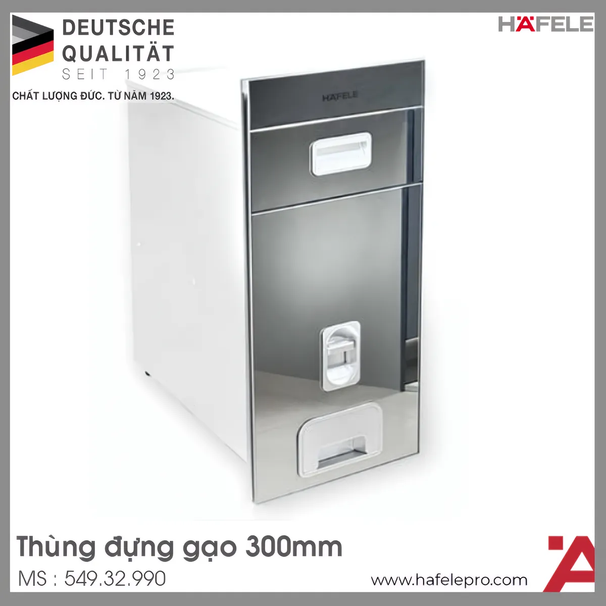 Thùng Đựng Gạo Âm 300mm Hafele 549.32.990