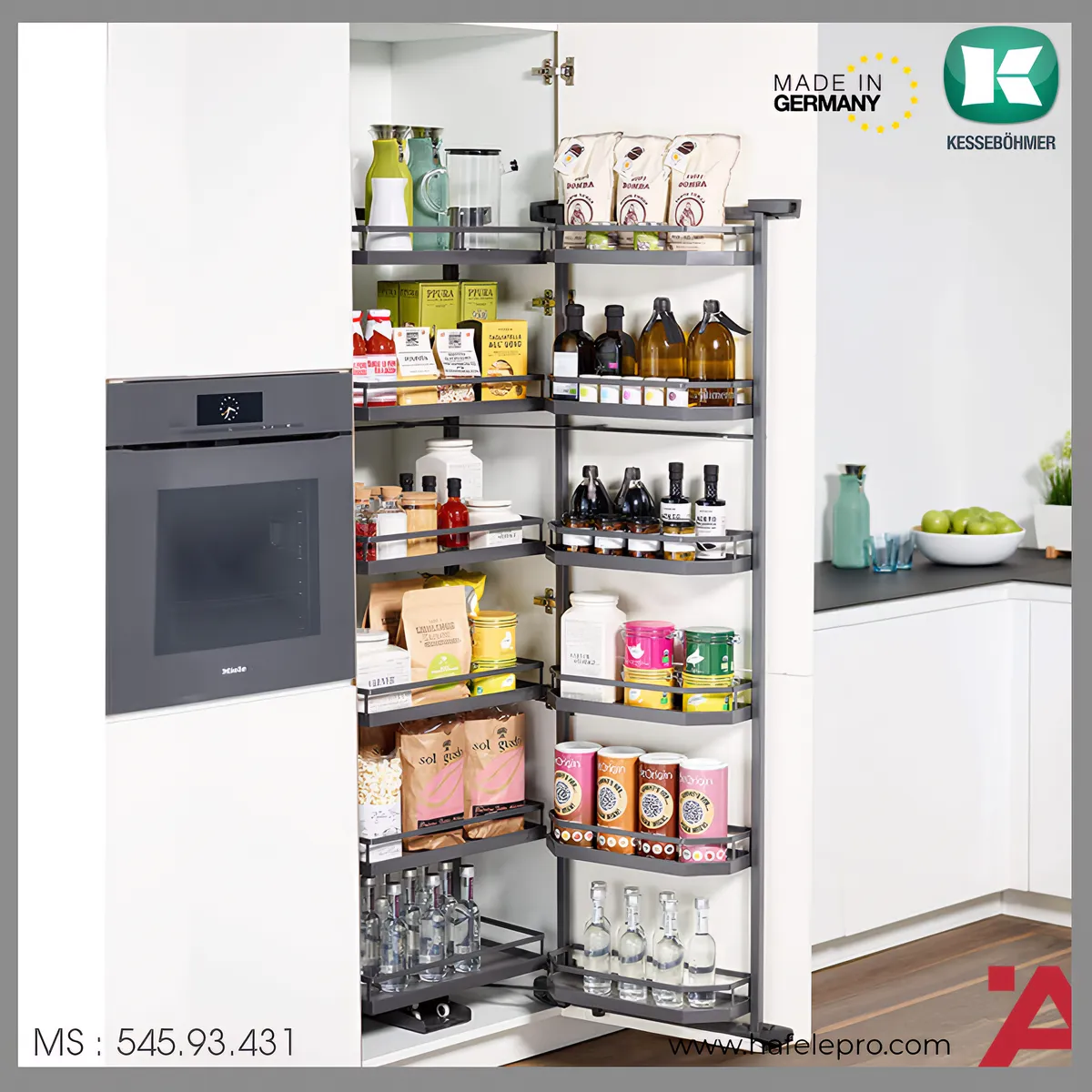 Tủ Đồ Khô 450mm Tandem Pantry Hafele 545.93.431