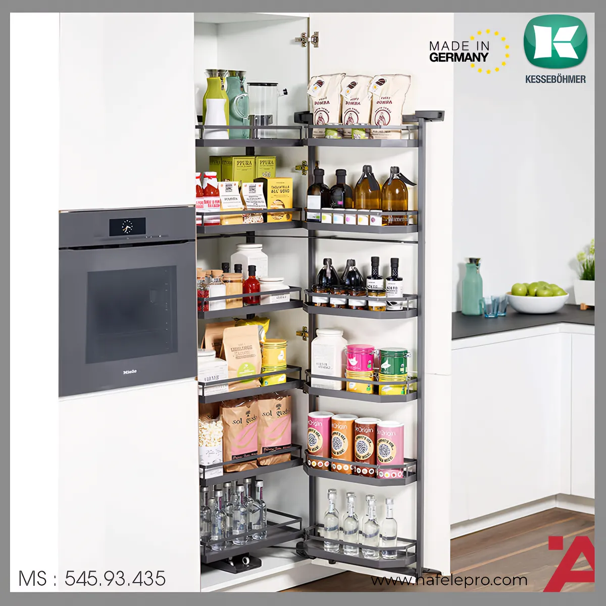 Tủ Đồ Khô 600mm Tandem Pantry Hafele 545.93.435