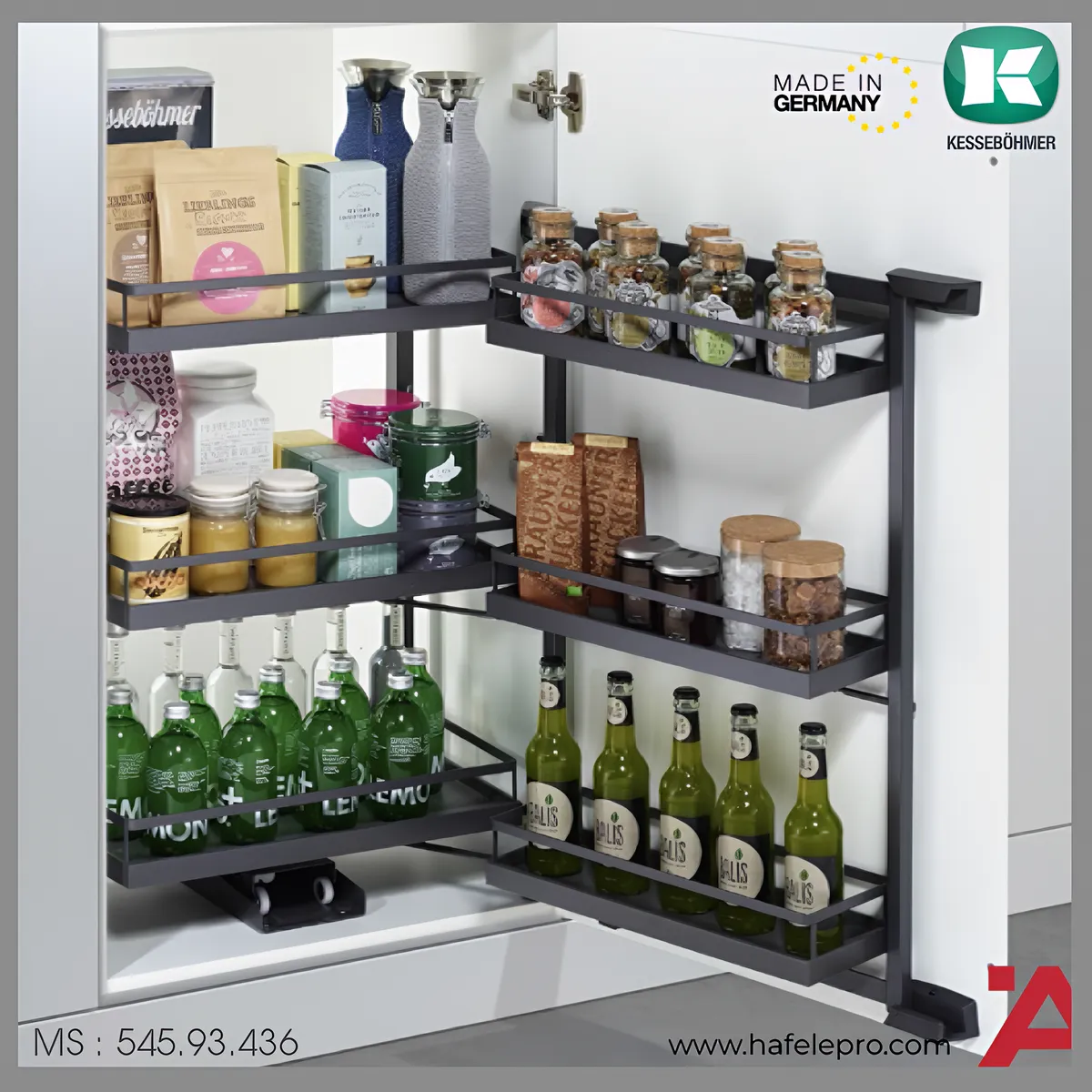 Tủ Đồ Khô 600mm Tandem Pantry Hafele 545.93.436