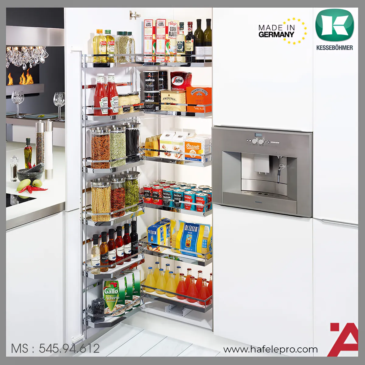 Tủ Đồ Khô 400mm Tandem Pantry Hafele 545.94.612