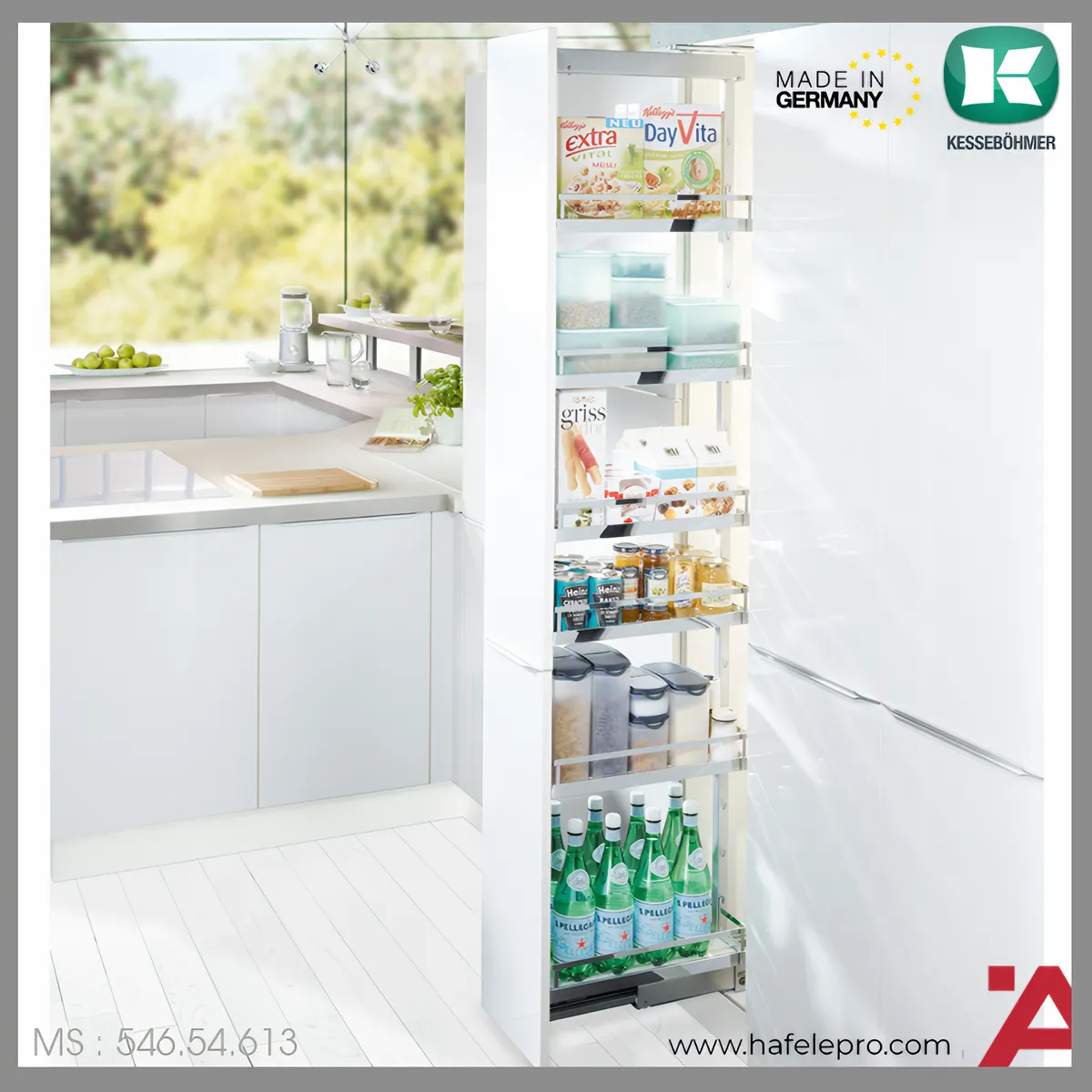 Tủ Đồ Khô 400mm Dispensa 90º Hafele 546.54.613
