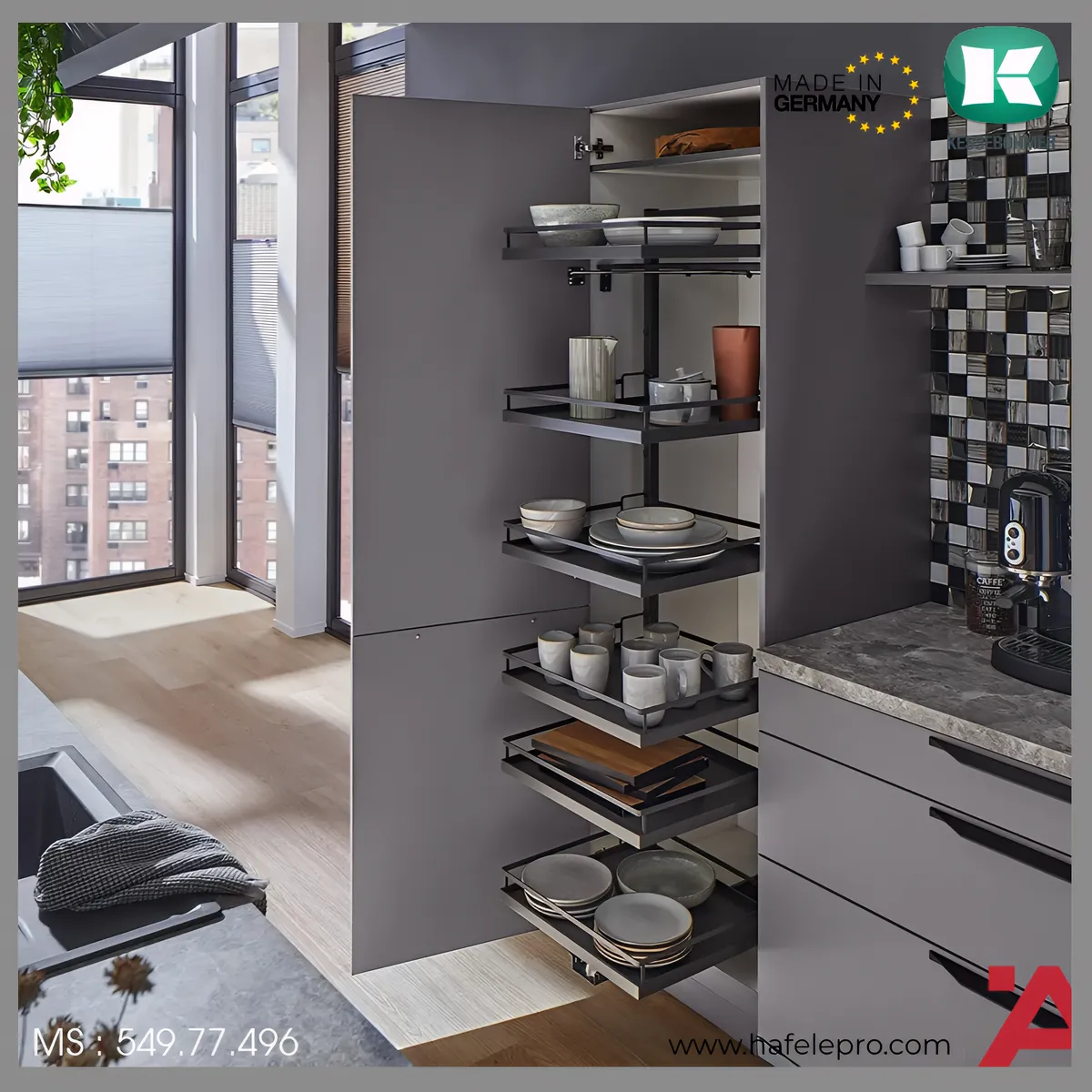 Tủ Đồ Khô 600mm Tandem Solo Hafele 549.77.496