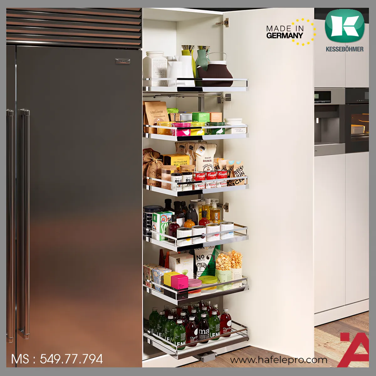 Tủ Đồ Khô 450mm Tandem Solo Hafele 549.77.794