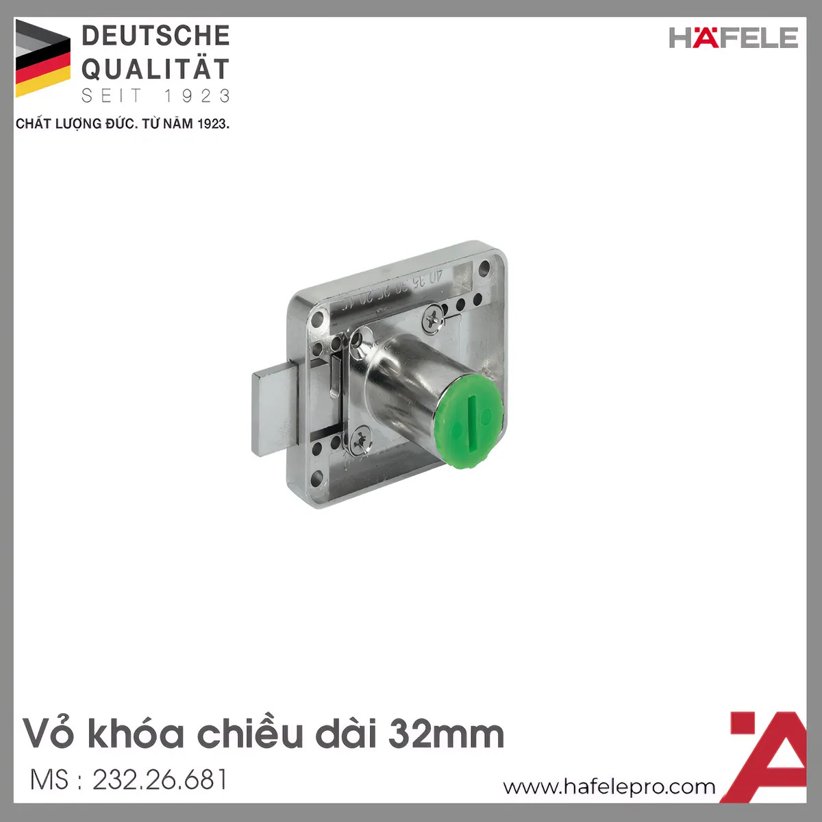 Vỏ Khóa Vuông Chốt Chết 32mm Hafele 232.26.681