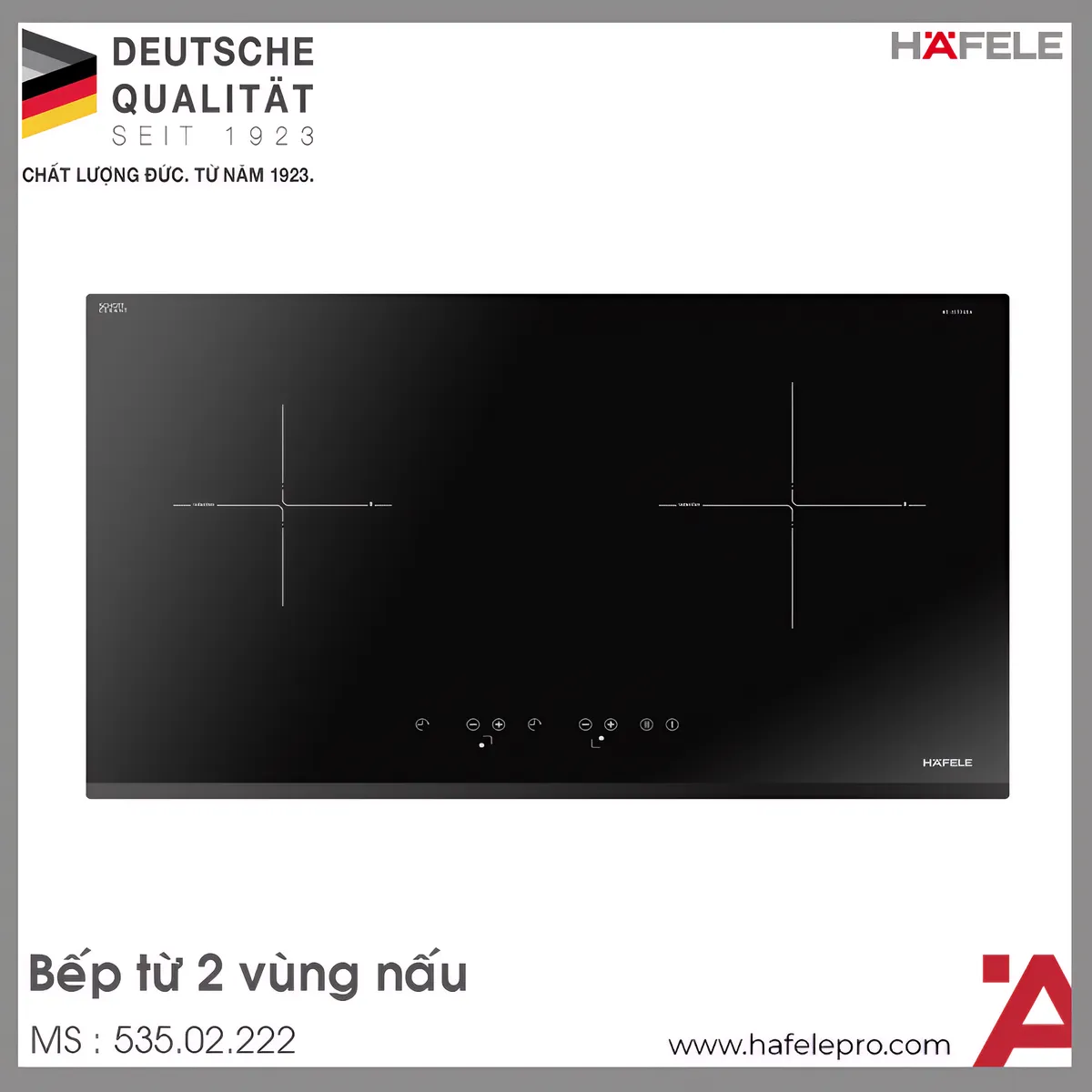 Bếp Từ Âm 2 Vùng Nấu HC-IS772EA Hafele 535.02.222