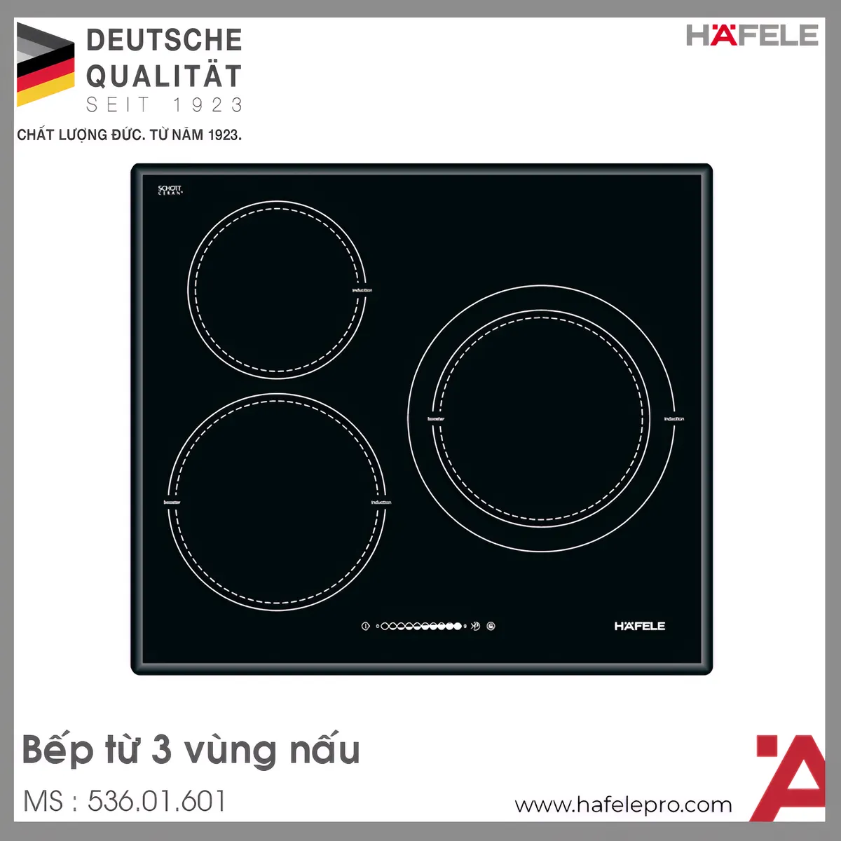 Bếp Từ 3 Vùng Nấu HC-I603B Hafele 536.01.601