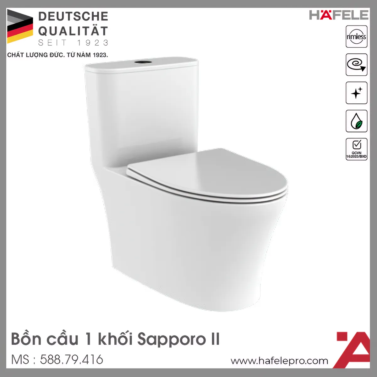 Bồn Cầu 1 Khối Sapporo II Hafele 588.79.416