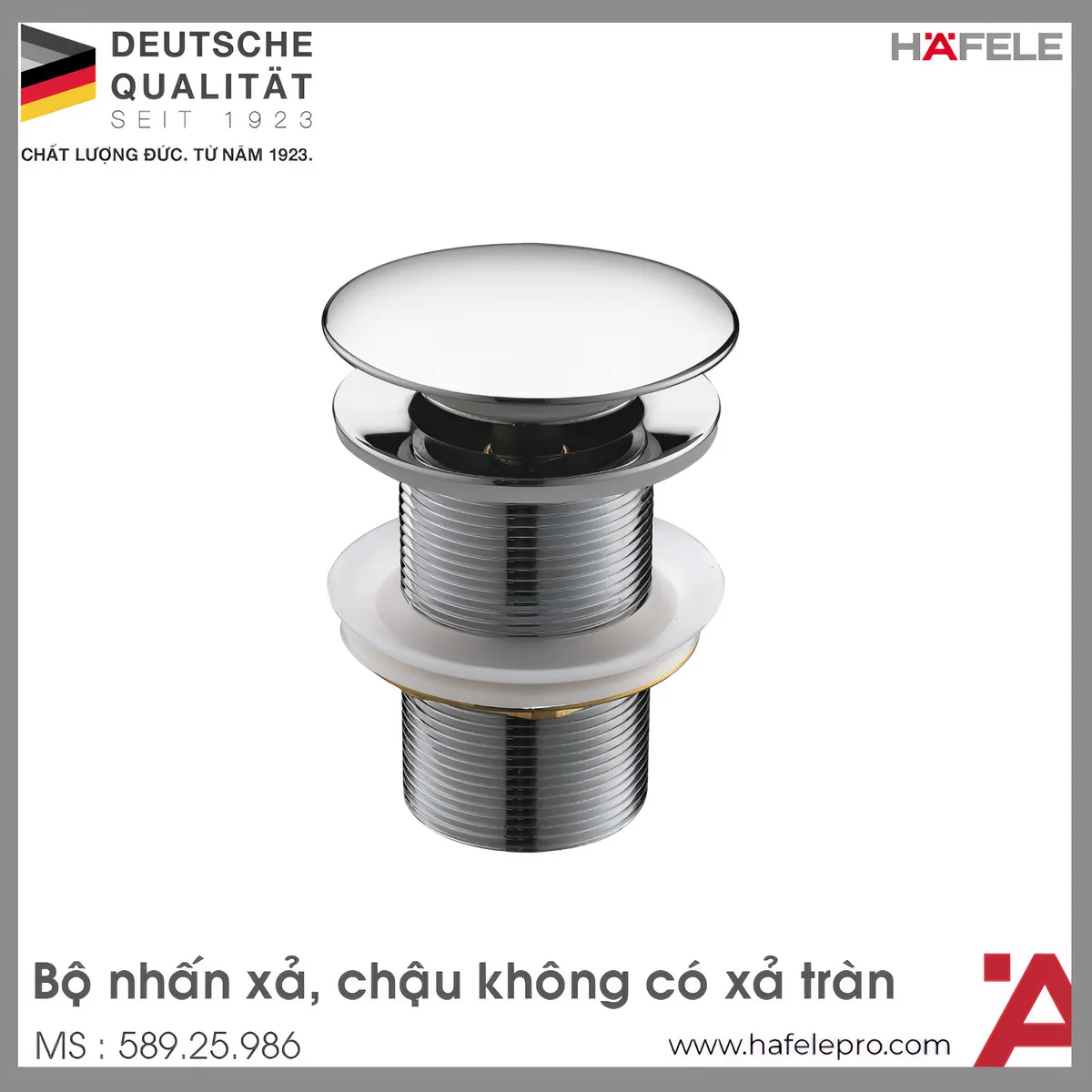 Bộ Nhấn Xả Cho Lavabo Không Có Xả Tràn Hafele 589.25.986