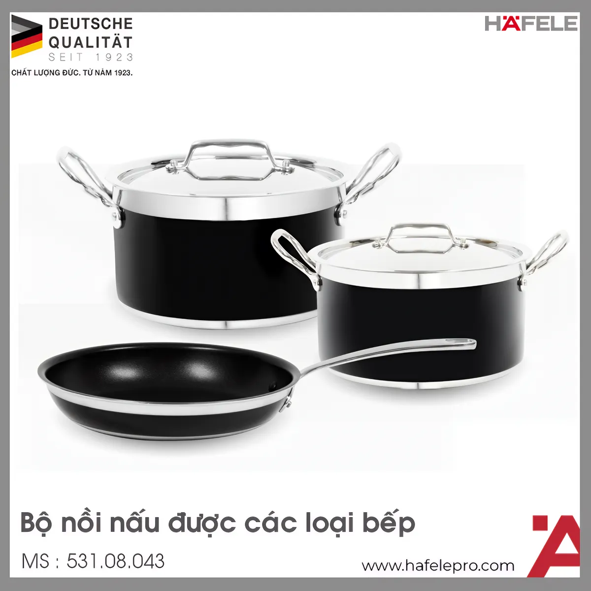 Bộ Nồi Chảo Màu Đen Hafele 531.08.043