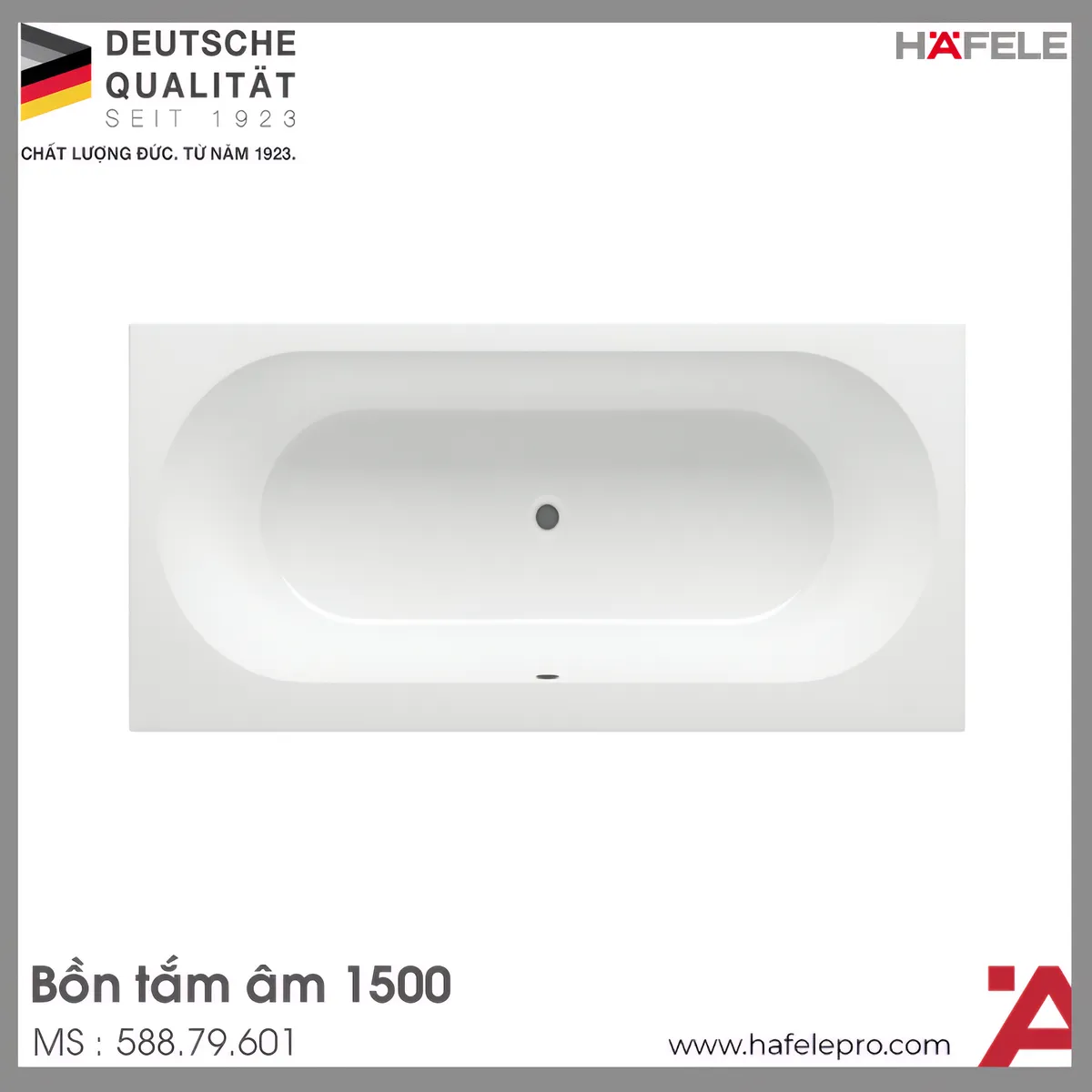 Bồn Tắm Âm Hình Bầu Dục Nagoya 1500 Hafele 588.79.601