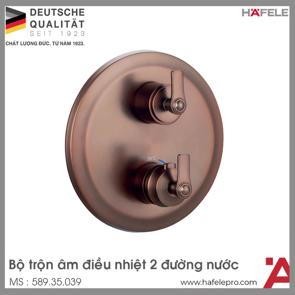 Bộ Trộn Âm Điều Nhiệt 2 Đường Nước Hafele 589.35.039