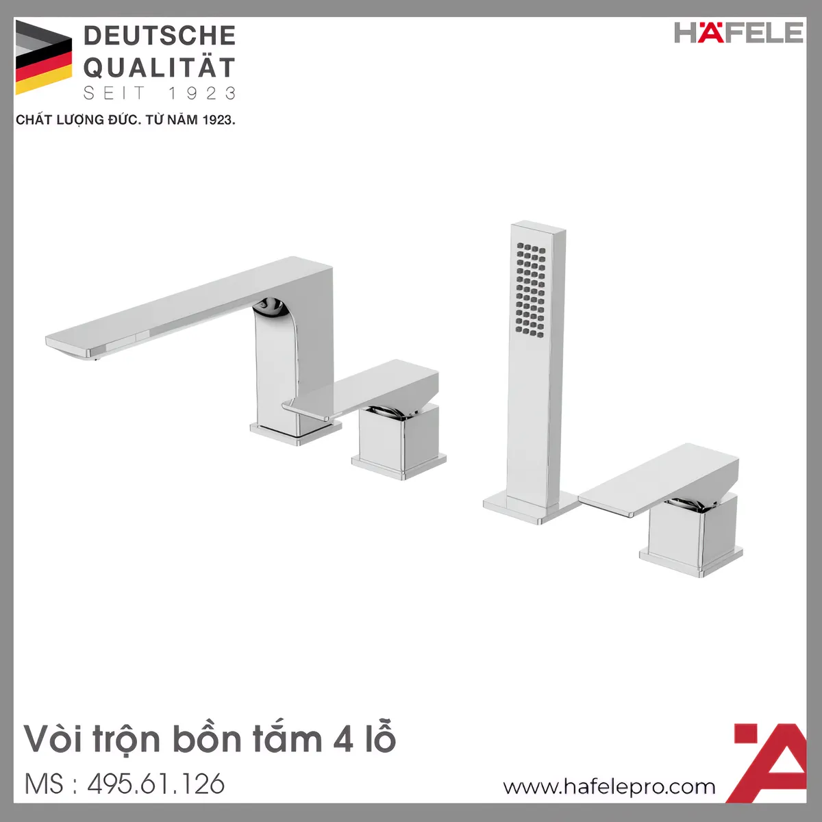 Bộ Trộn Bồn Tắm 4 Lỗ Regal Hafele 495.61.126