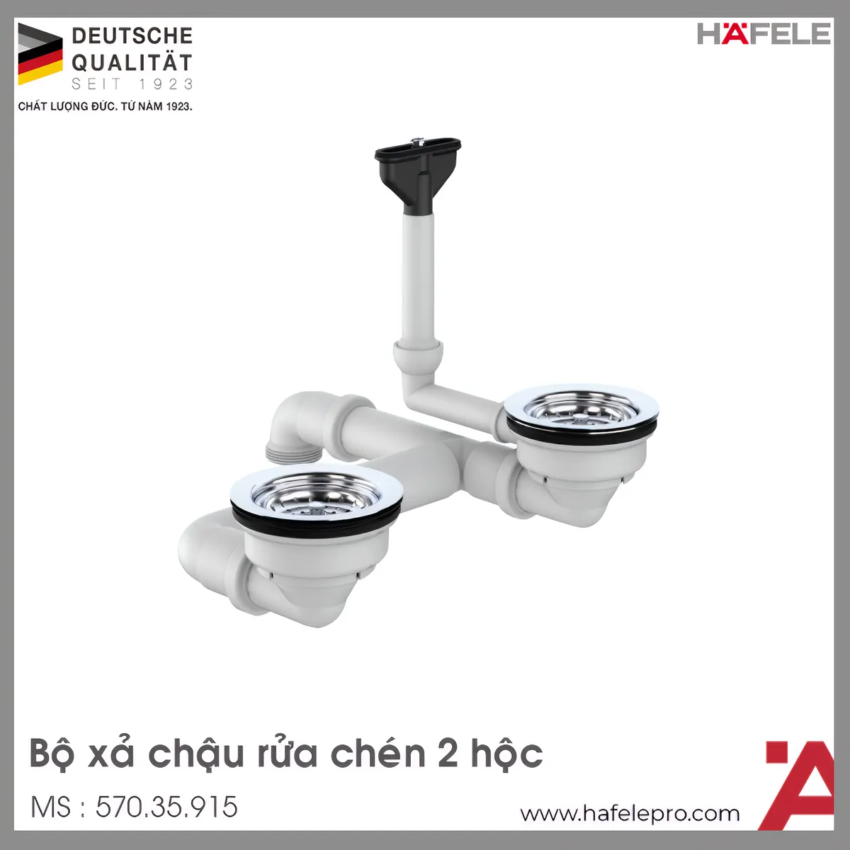 Bộ Xả Chậu Rửa Chén 2 Hộc Hafele 570.35.915