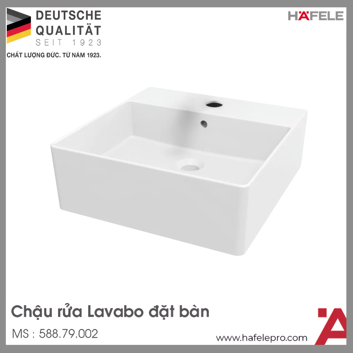 Chậu Sứ Đặt Bàn Sapporo 460 Hafele 588.79.002