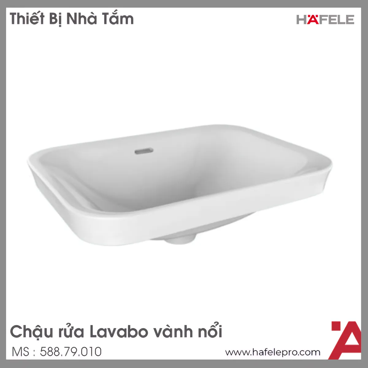 Chậu Lavabo Vành Nổi Sapporo Hafele 588.79.010