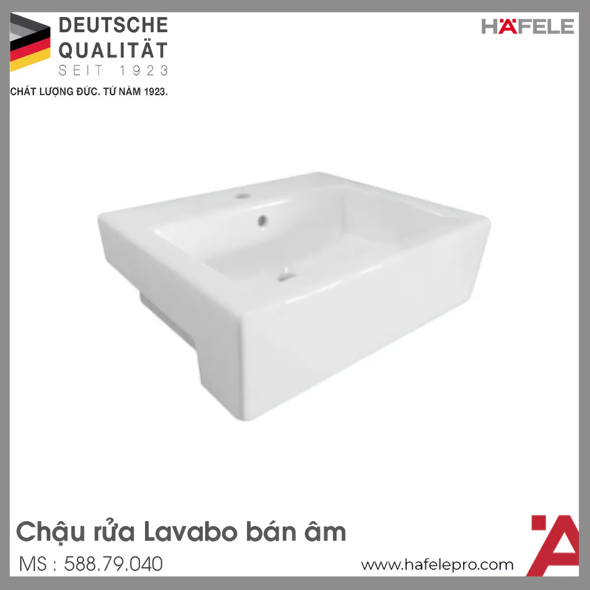 Chậu Lavabo Bán Âm Sapporo Hafele 588.79.040