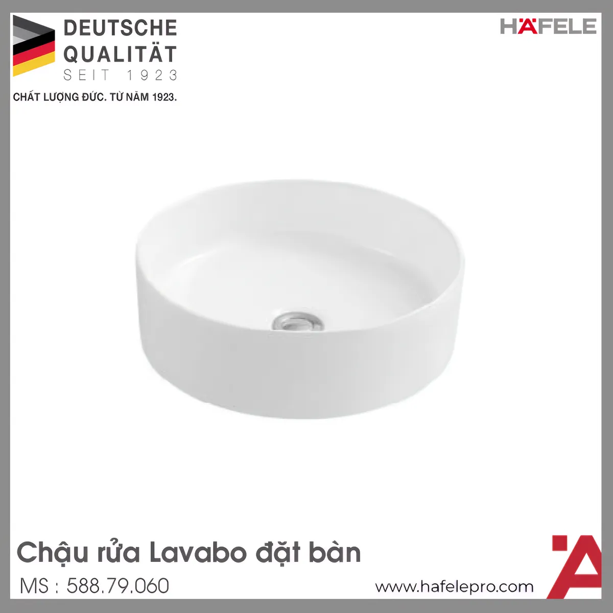 Chậu Lavabo Sứ Đặt Bàn Sapporo Hafele 588.79.060
