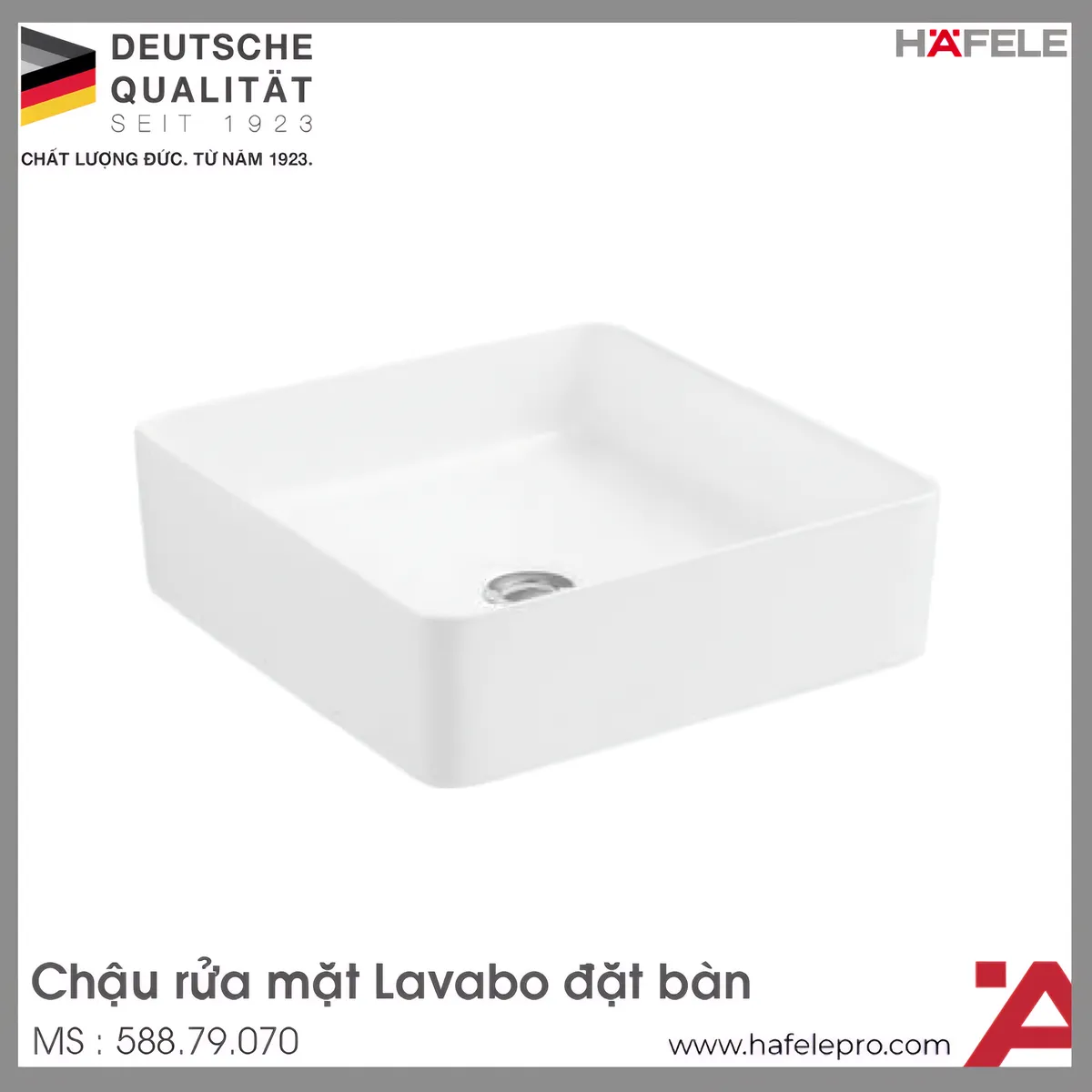 Chậu Sứ Lavabo Đặt Bàn Sapporo Hafele 588.79.070