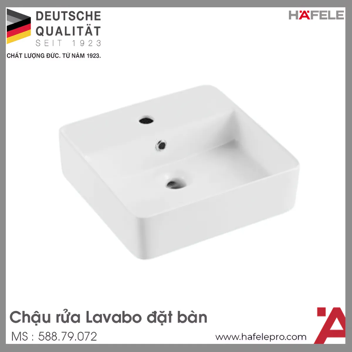 Chậu Sứ Lavabo Đặt Bàn Sapporo Hafele 588.79.072