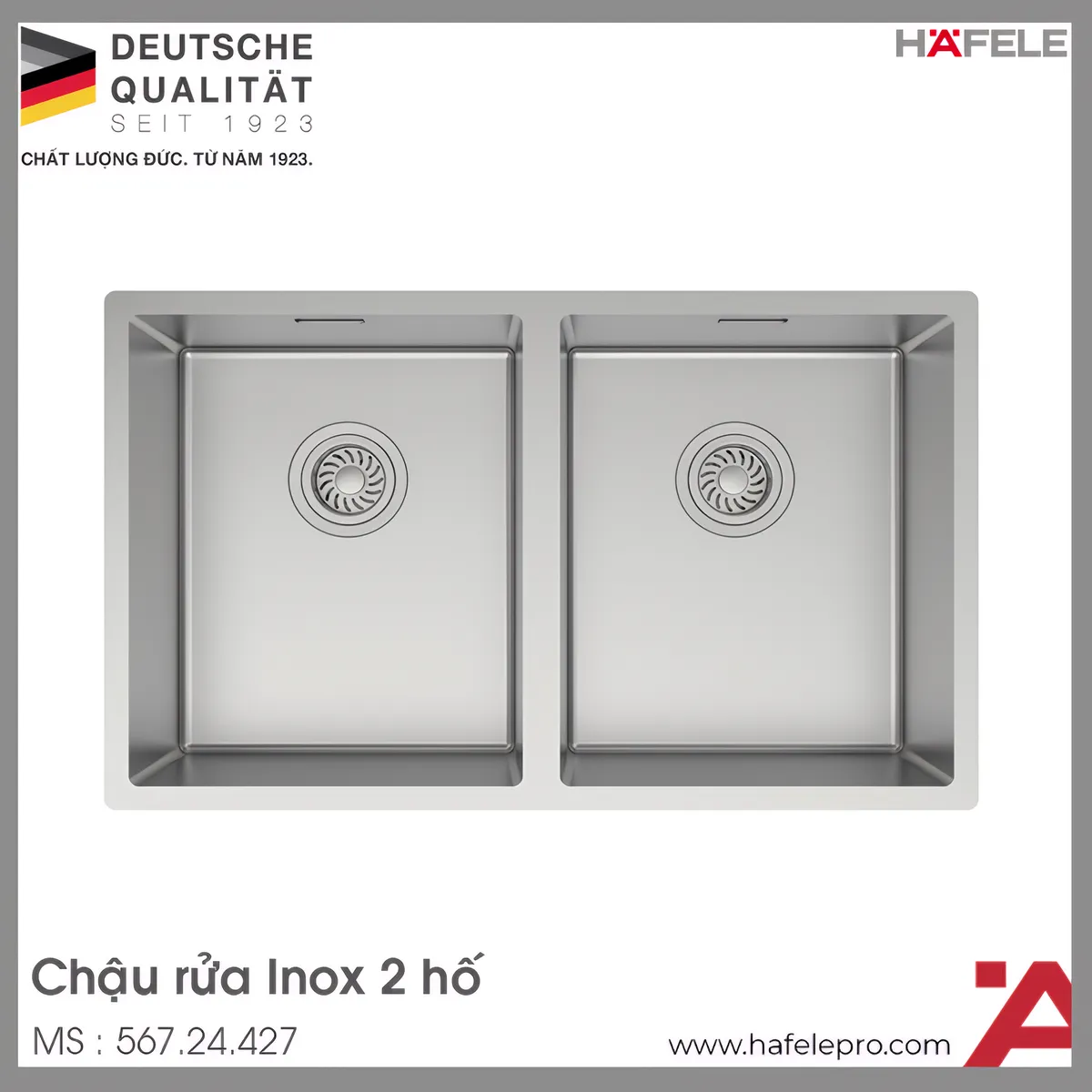 Chậu Rửa Chén Bát Inox HS24-SSN2S-750 Hafele 567.24.427