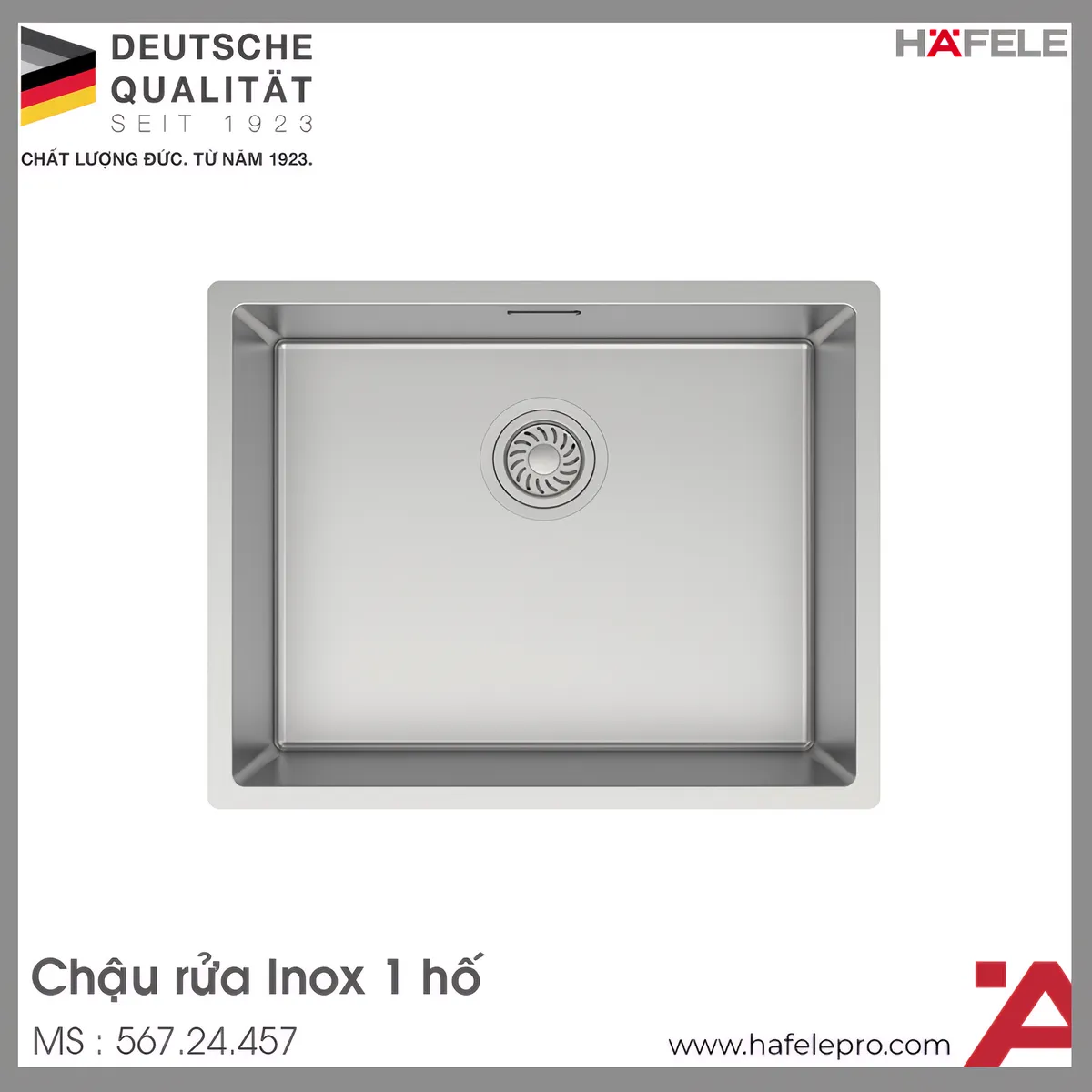 Chậu Rửa Chén Inox HS24-SSN1S-540 Hafele 567.24.457