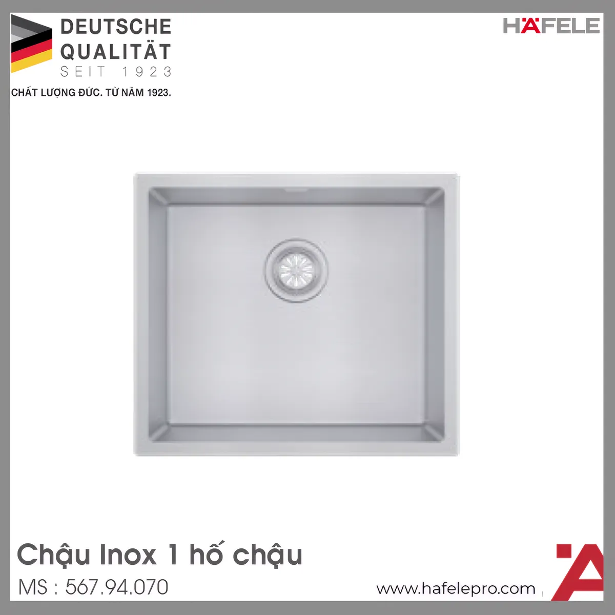 Chậu Rửa Inox HS21-SSN1S60P Hafele 567.94.070