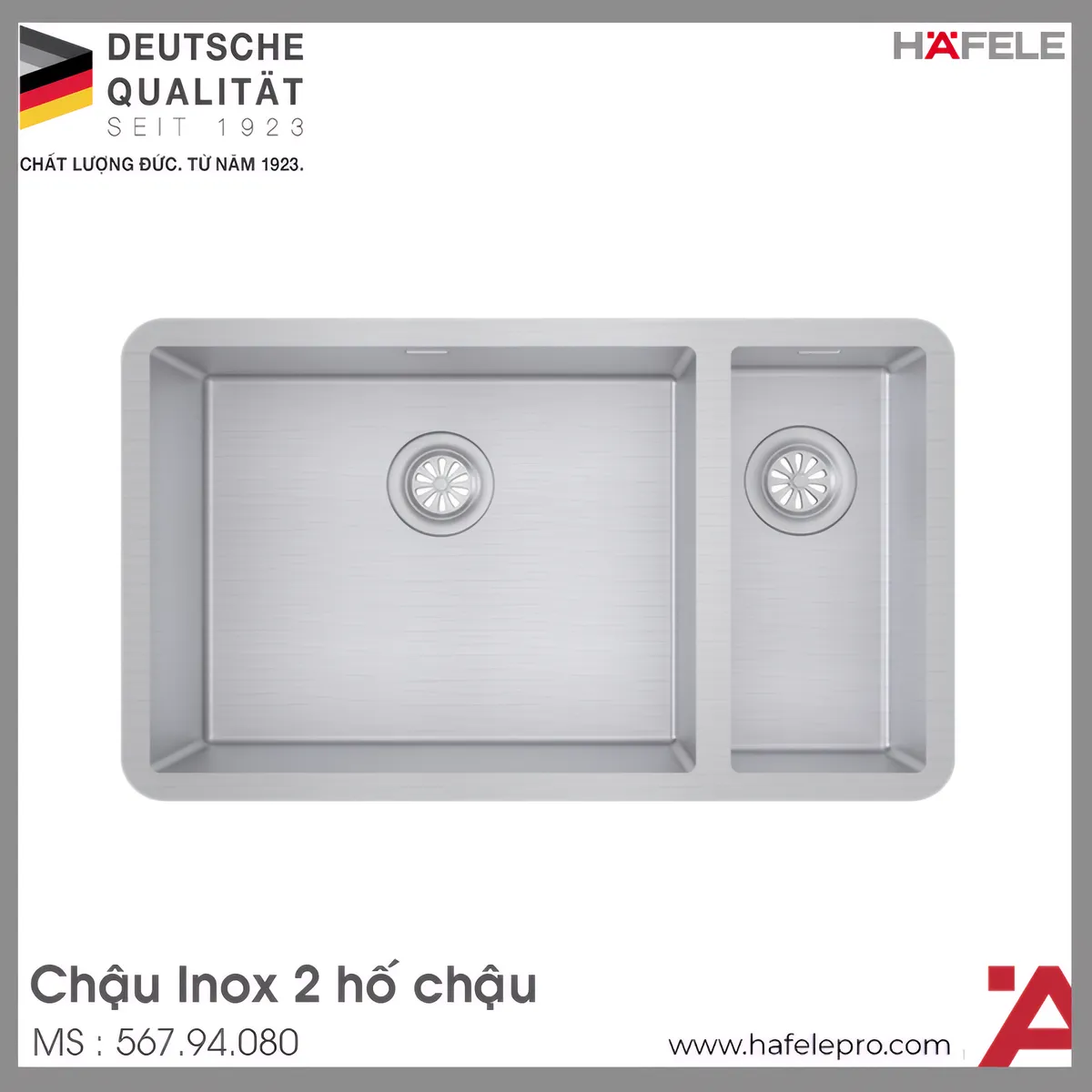 Chậu Rửa Inox HS21-SSN2S80P Hafele 567.94.080