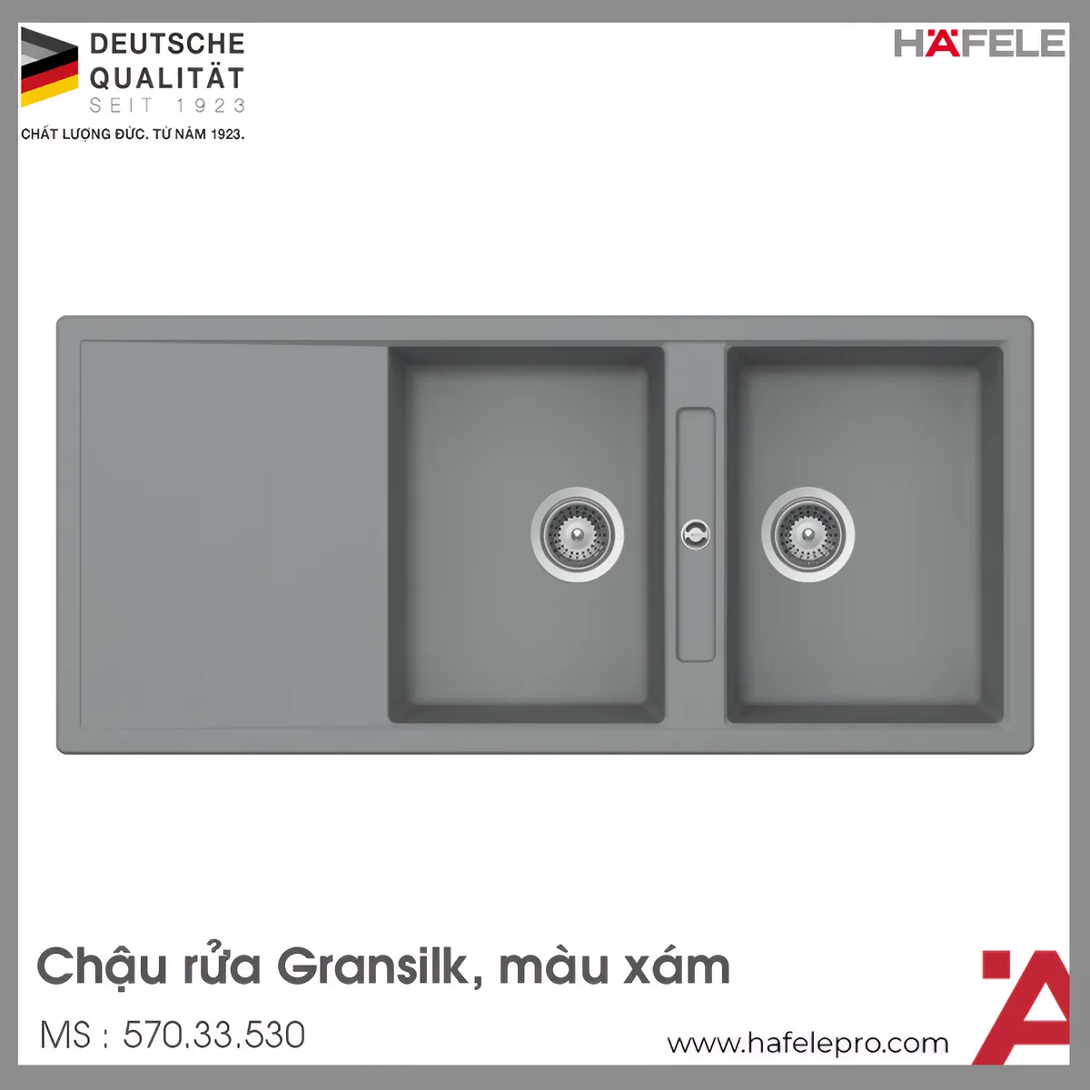Chậu Rửa Chén Đá HS20-GKD2S80 Hafele 570.33.530