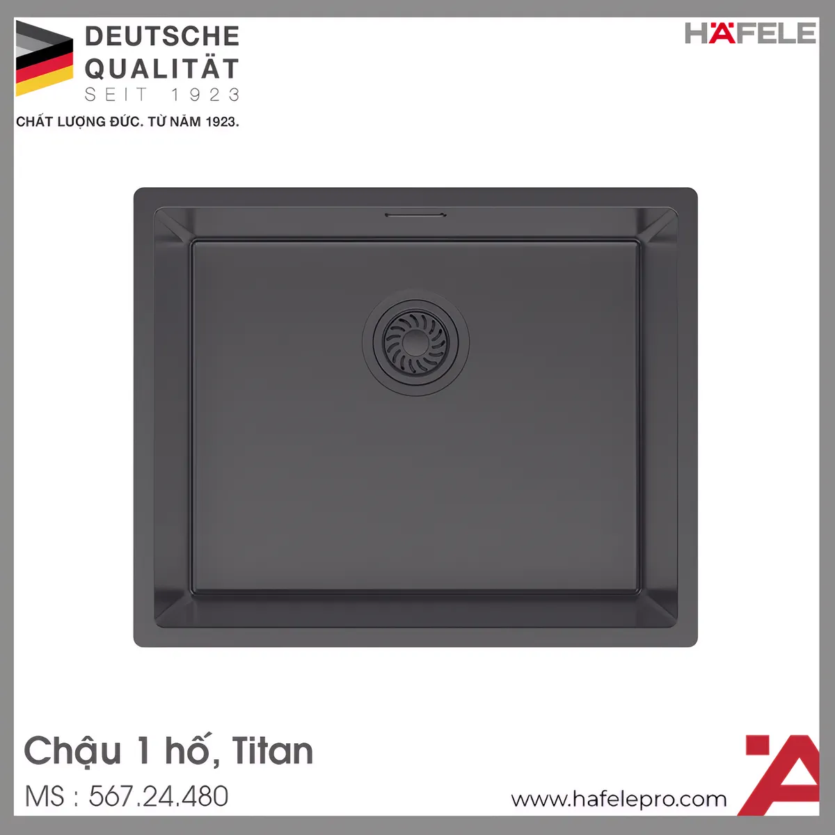 Chậu Rửa Chén Inox WF R10 HS25-SSN1S-540 Hafele 567.24.480
