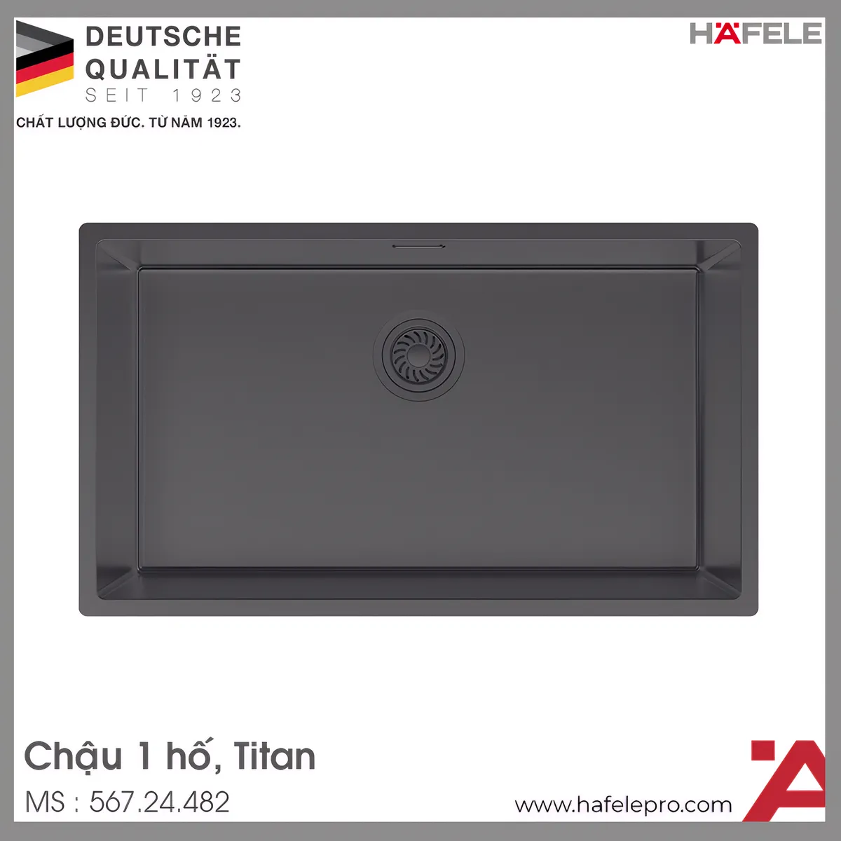 Chậu Rửa Chén Inox R25 HS25-SSN1S-760 Hafele 567.24.482